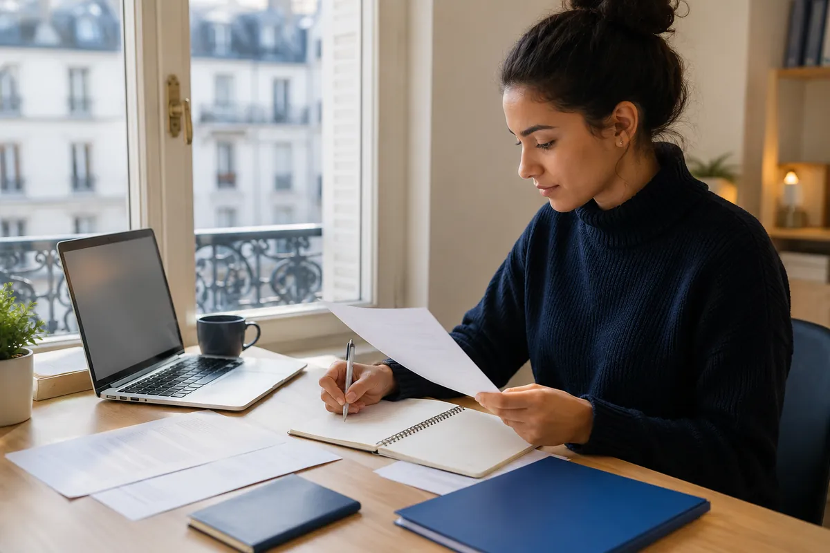 A student comparing European degree programmes on a laptop